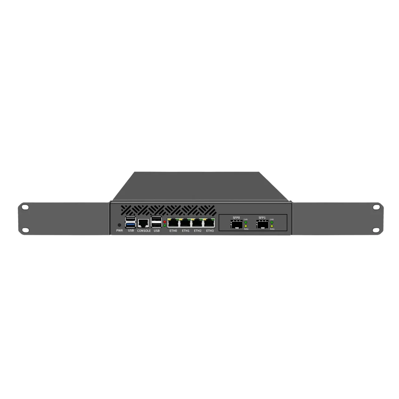 Partitore Apparecchio firewall montato su rack da 9,5 pollici Intel N150 4*/2*10G SFP 4xi226-V 2.5G Mini PC Gateway Server di sicurezza di rete