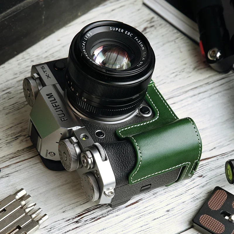 ل Fujifilm X-T5 حافظة كاميرا واقية ارتداءها XT5 كاميرا اليدوية حقيبة كاميرا جلدية حقيقية