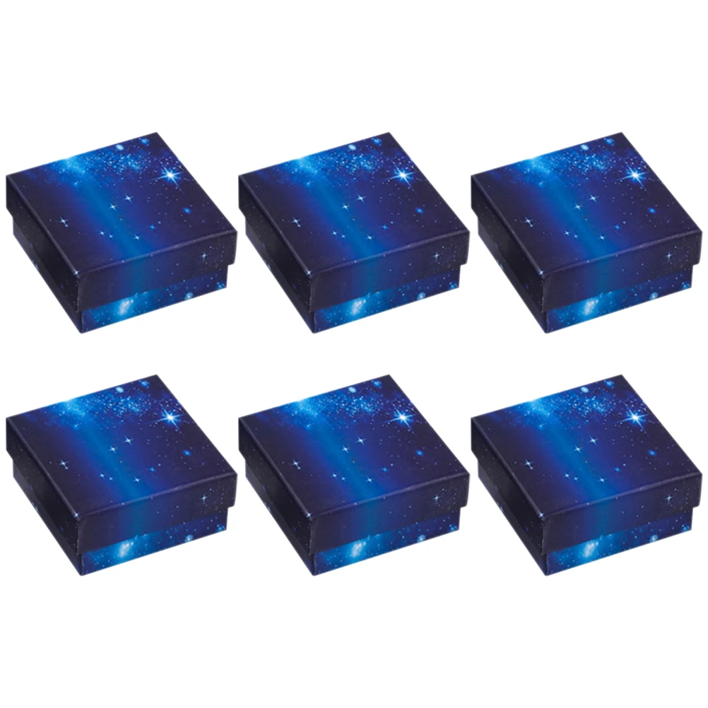 6 個のジュエリーギフトボックスセットミニ小さな包装ボックスイヤリングリングネックレスブレスレットジュエリープレゼンテーションケースバルクギフト