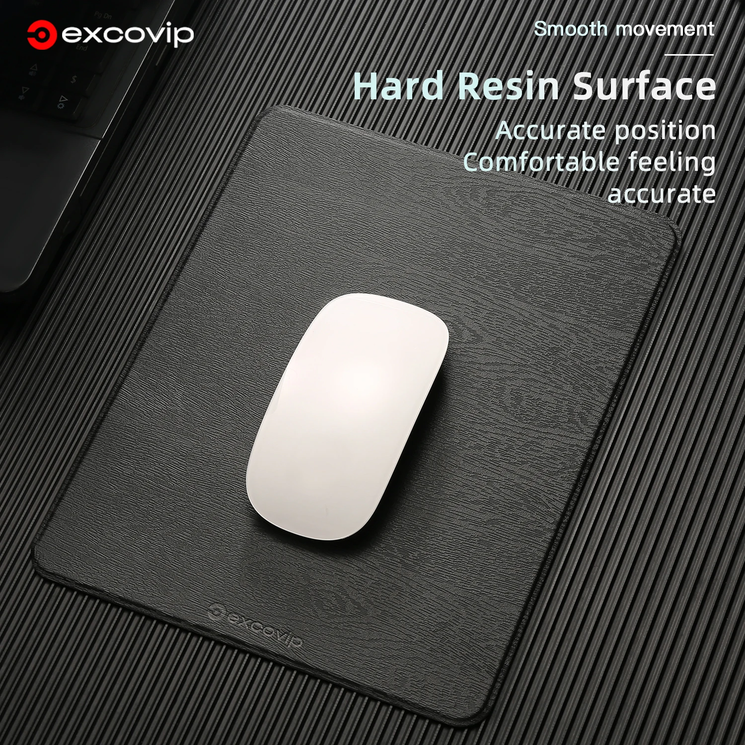 EXCO-Mouse Pad de resina dura, Mousepad pequeno, base de borracha antiderrapante, impermeável, jogos, escritório, computador, laptop