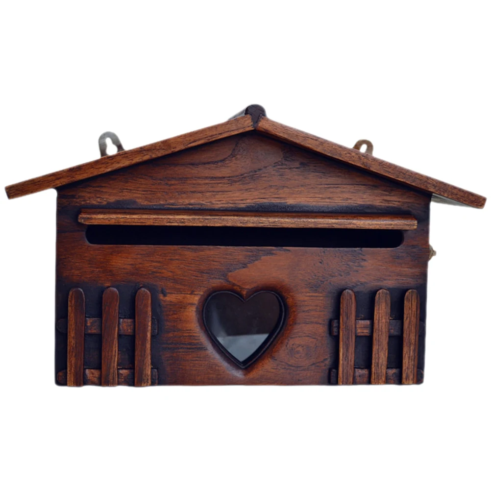 

Wooden Mailbox Villa Suggestion Boxes Waterproof Post Boxes Home Office Garden Letter Delivery Wall Mount Storage