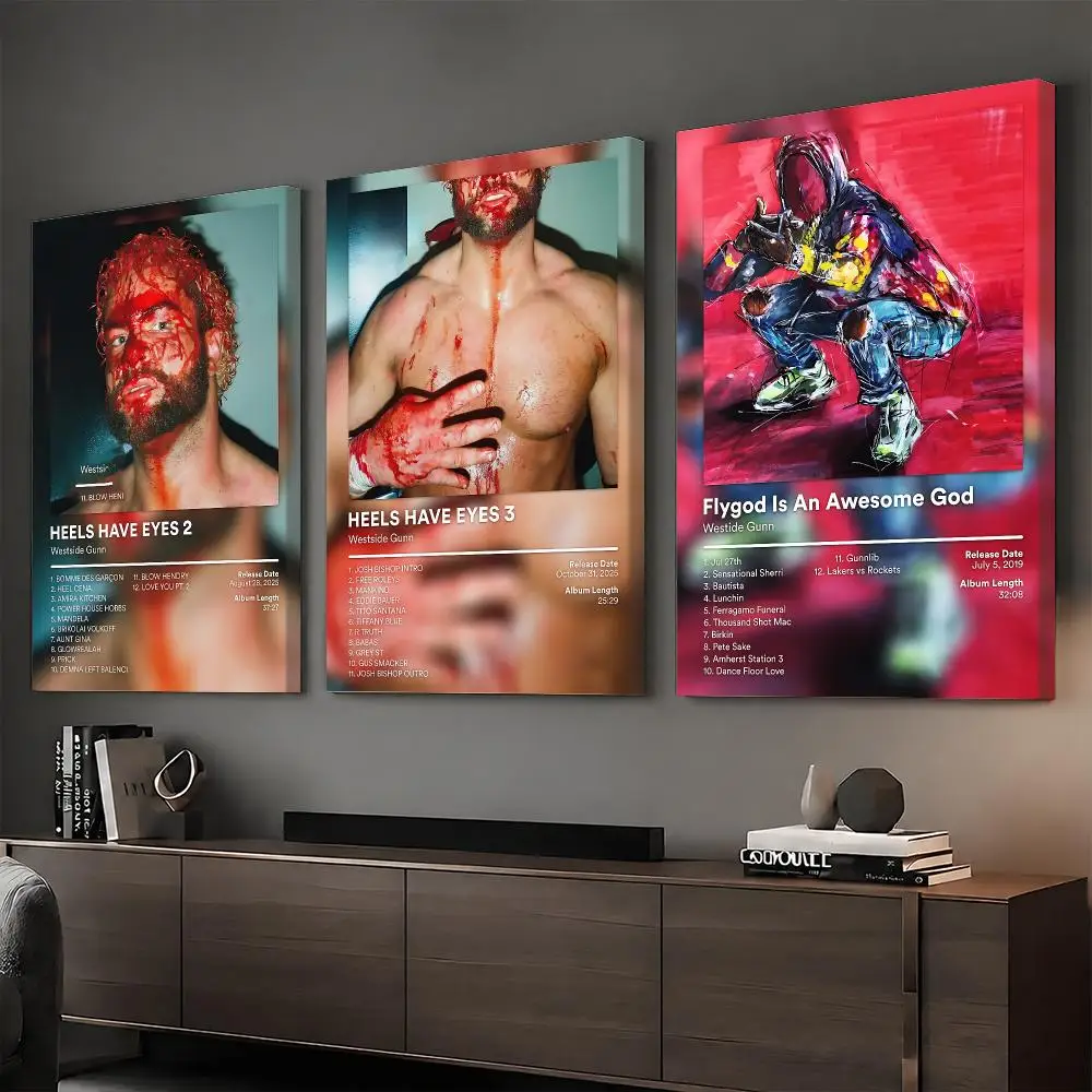 W-Westside Gunn Singer Album Painting Calligraphy HD Modern Style Inner Frame Canvas Poster Bedroom Room Hallway Wall Art Decor