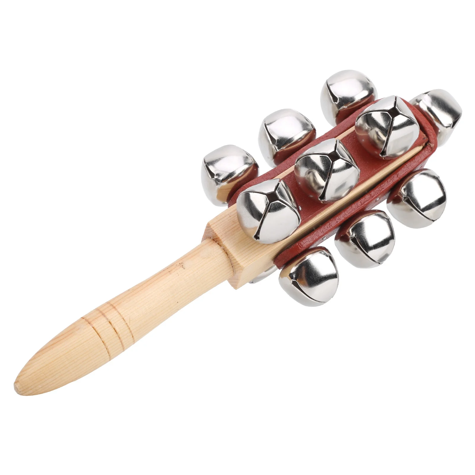 

Sleigh Bell Stick Wooden Handheld Jingles Bell Children Toy Musical Instrument for Party