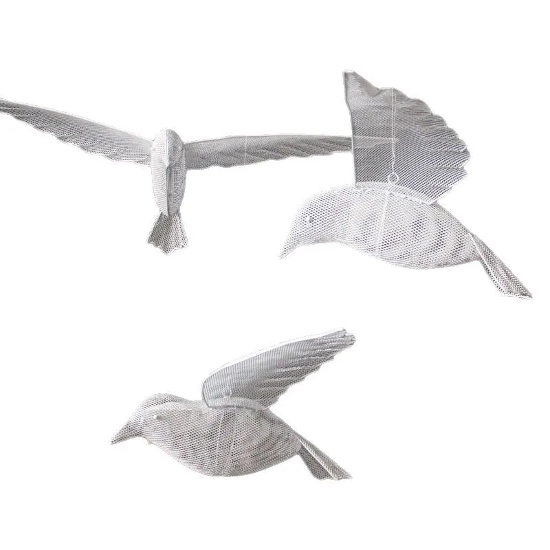 

New wrought iron luminous flying bird ceiling decoration wedding props with wings sky stage pendant wedding
