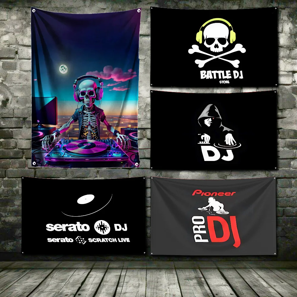 Professional Music Flag Polyester Digital Printing Banner For Garage or Out door Pioneer DJ Decoration