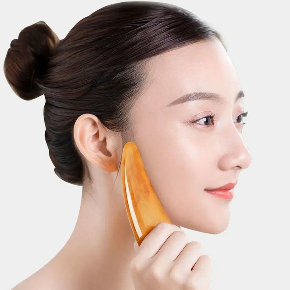 1Pc Natuurlijke Ox Hoorn Gua Sha Boord Gouache Schraper Gezicht Massager Facial Lift Hals Lichaam Schrapen Massage Beauty Tools