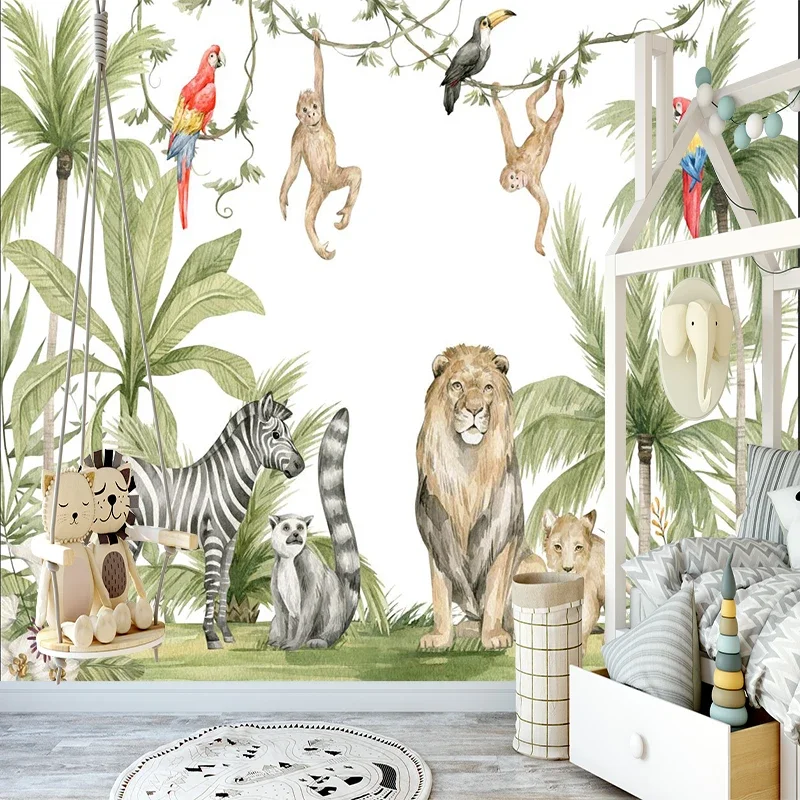 Custom 3D Self-adhesive Wall Wallpaper Mural Nostalgic Forest Birds 	 Bathroom Bedroom Background Wall Room Decor