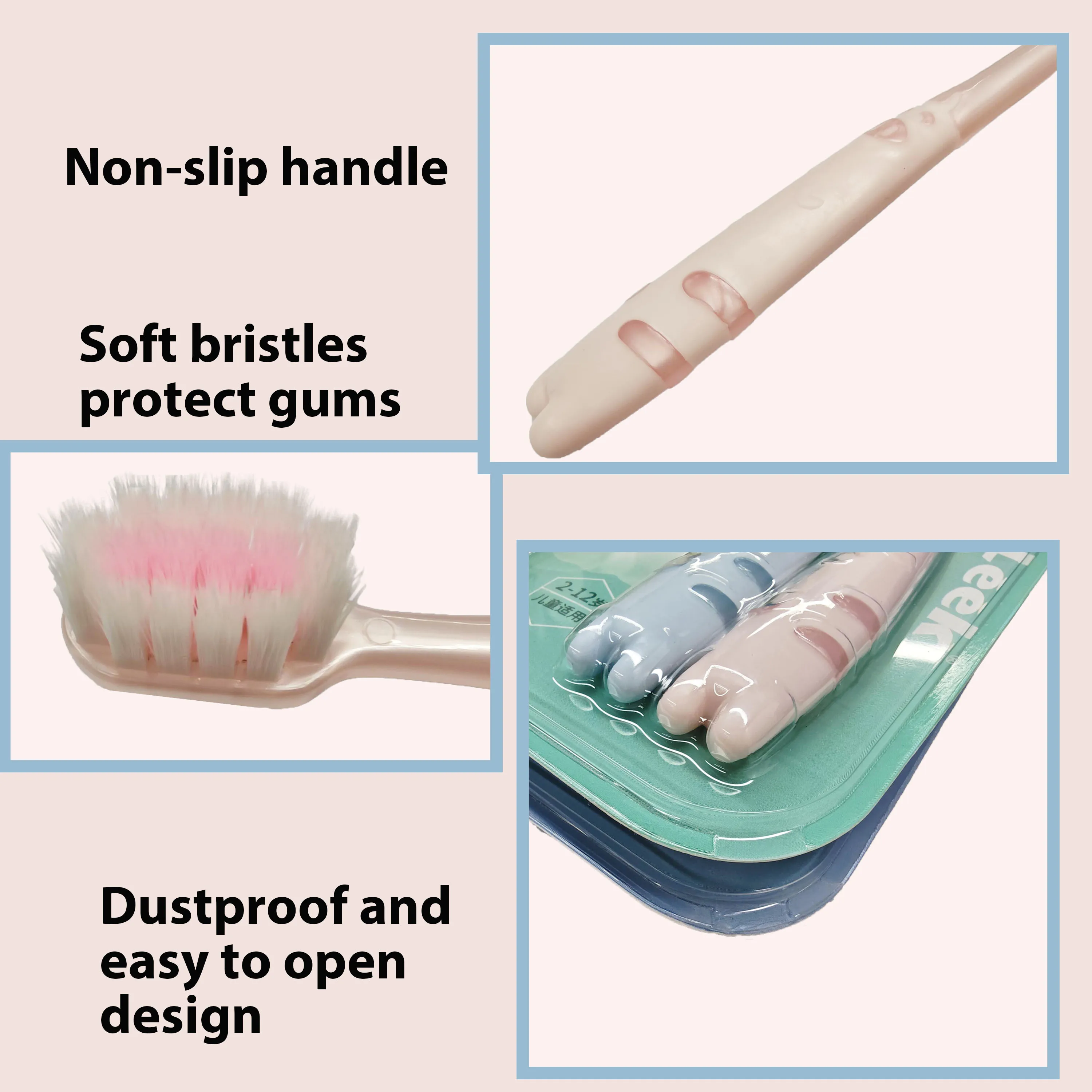 children toothbrush 12pcs clean teeth Gum protection toothbrush Soft bristles 2pcs Non slip handle toothbrush oral care keleek