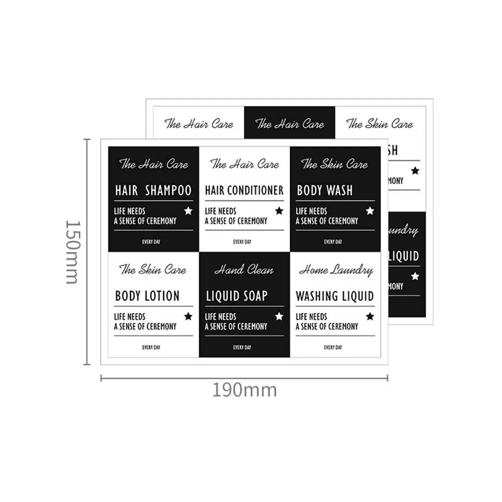 Care Products Shower Gel Cosmetic Label Refillable Bottles Marker Stickers Label Identification Sticker Classification Tags