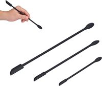 Black Double-End Silicone Sealing Wax Spatula Tool, Heat-Resistant Silicone Scraper Kitchen Gadget Kitchen Accessories(3 Pcs)