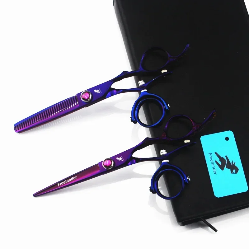 

720 degree rotating thumb shears, swivel thumb hair cutting shears, flying shears, 6.0" hairdressing scissors