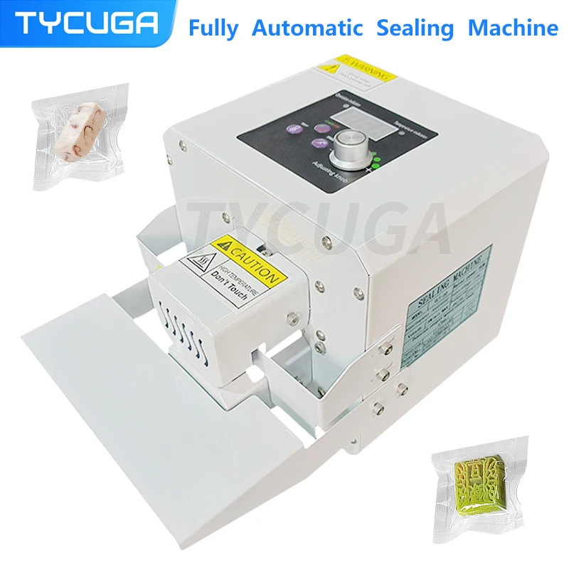 Commercial Full-automatic Mooncake Bag Sealer Machine Plastic Bag Food Sealing Machine Small Heat Tea Leaf Snack Sealing110-240V