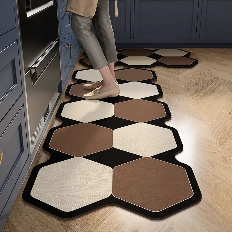 Home Kitchen Floor Mat Long Strip of Diatomaceous Earth Anti Slip Absorbent Quick Drying Soft Pad Dirt Resistant Foot Mat