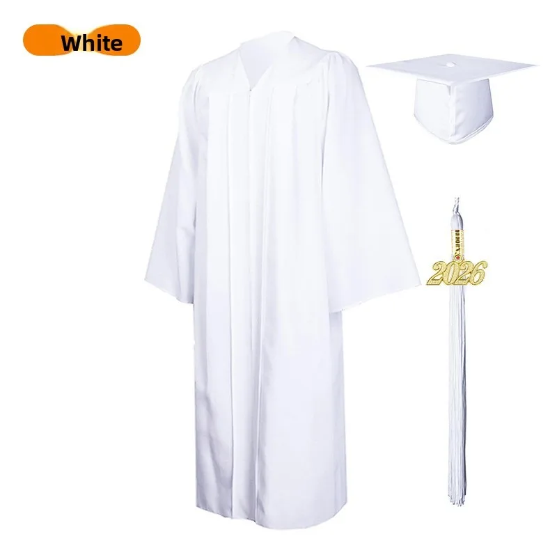 New Style Woven Graduation Gown American Style Adult Graduation Robe University Cap and Gown Set Academic Dress