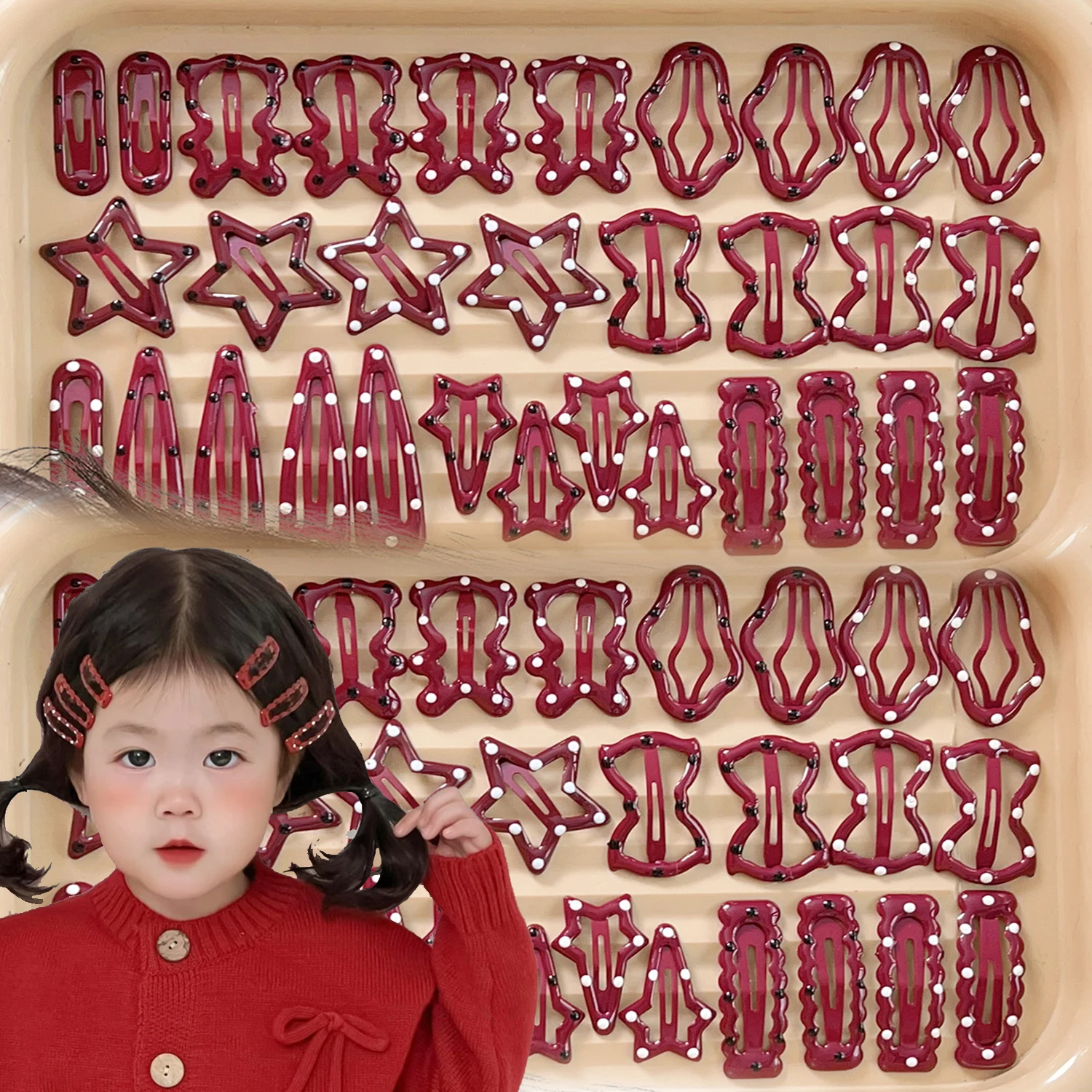 

Children's Five-pointed Hairpin Girl Bb Clip Hairpin Hair Accessories Cute Broken Hair Bangs Clip Headdress Baby Wave Hair Clips