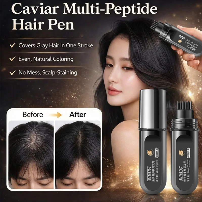 Gray Hair Cover Pen Style Hair Color Gentle Formula Salon Long Effect Essence Home with Waterproof Lasting Nourishing Use