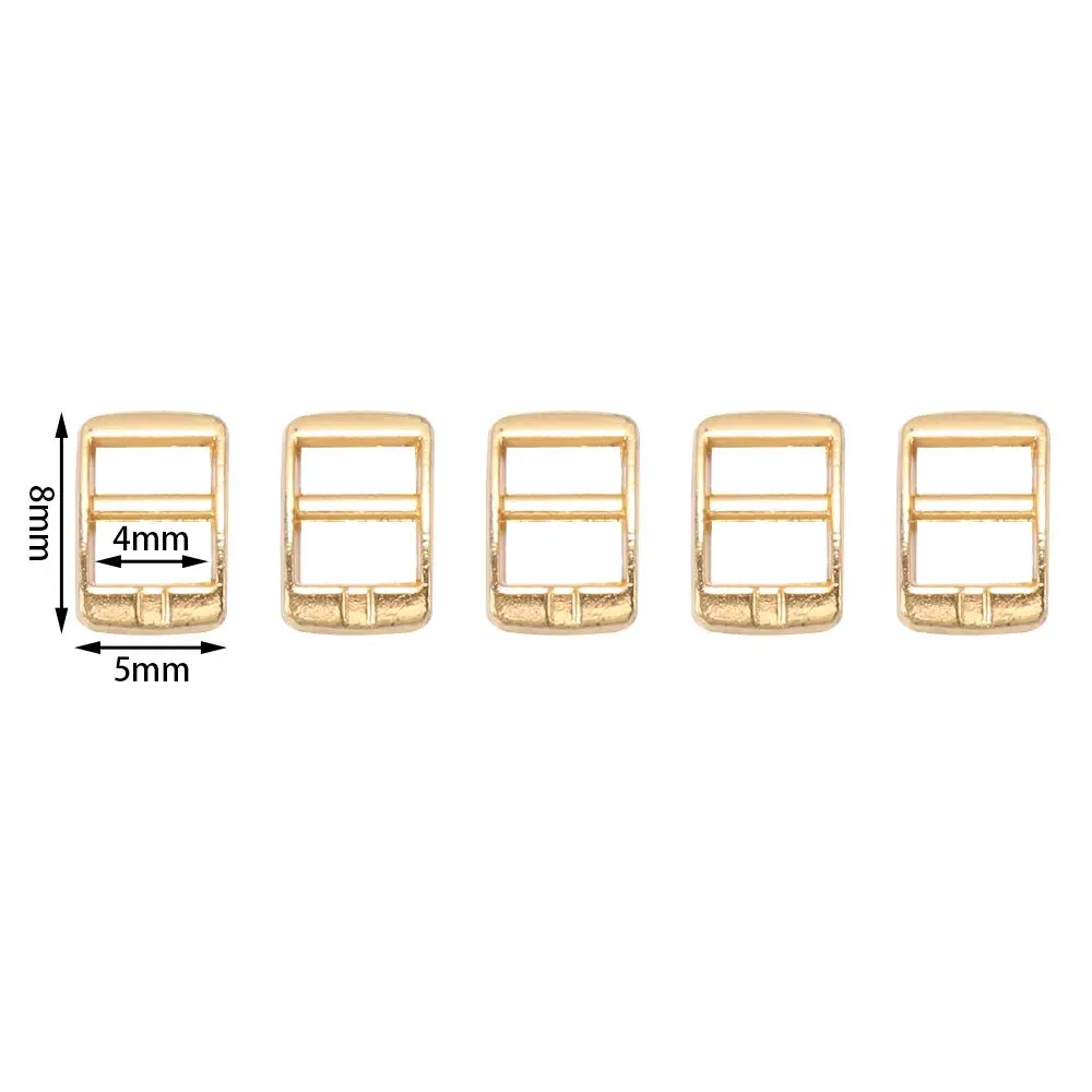 20PCS Newest 4mm Mini Ultra-small Tri-glide Belt Buckle Doll Bags Buckles Diy Doll Buttons Shoes Buttons Cute Dolls Accessories