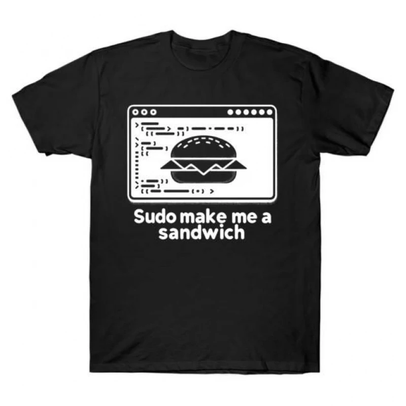 

Sudo Make Me a Sandwich Linux Command Humor tee Funny Developer Gift t shirt for Software Engineer Graphic clothes All size Tops