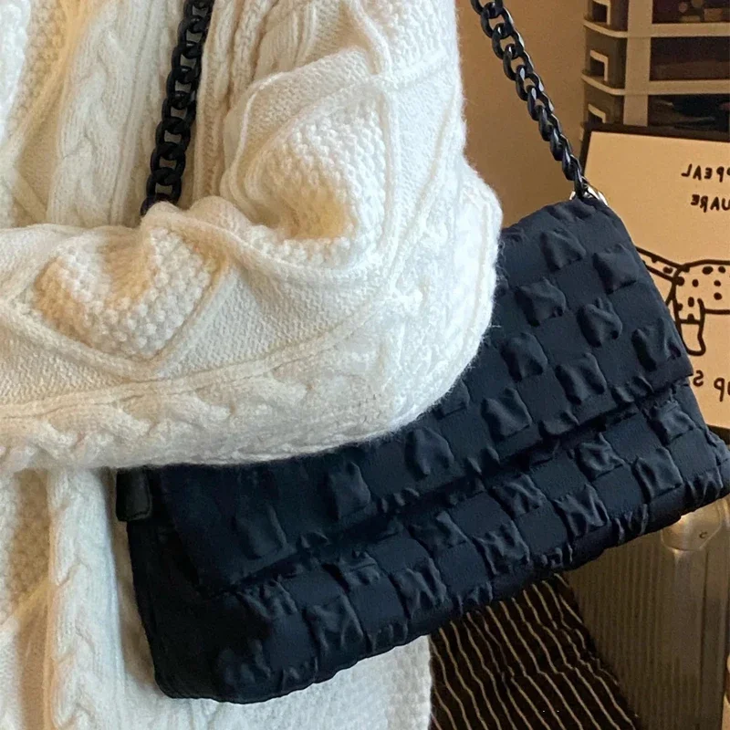 ZA High-quality Texture Tote Bags for Women Green Chain Underarm Harajuku Crossbody Bag Ins All-match Messenger Clutch Bag