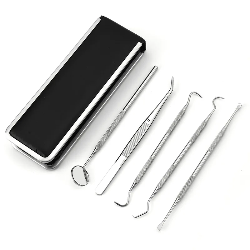 Stainless Steel Dental Dentist Prepared Tool Set Instruments Tweezer Hoe Sickle Scaler Mirror Tartar Tooth Cleaning Tools