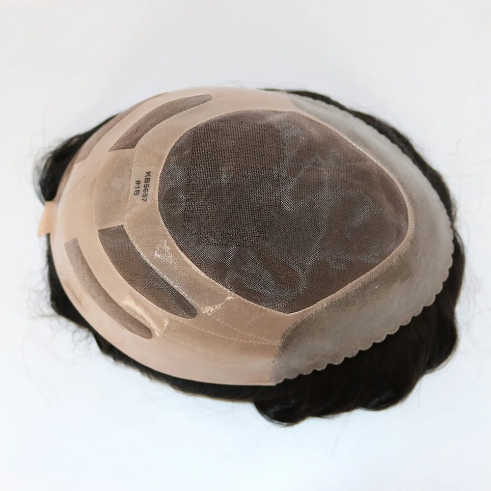 أرخص شعر مستعار للرجال من Bond Men Toupee Fine Mono مع شعر مستعار للرجال باللون الرمادي والبني من NPU # 1ب # 1B65 # 7 اعضاء شعر ذكر للشعر المستعار الأوروبي للرجال