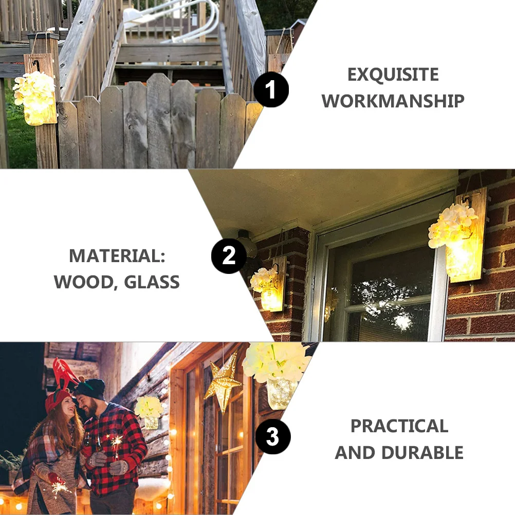 

Unique Wall Lamp Wooden Glass Candlestick Ornament Decorative Hanging Candlestick Retro Style Decorative Wall Mounted Light