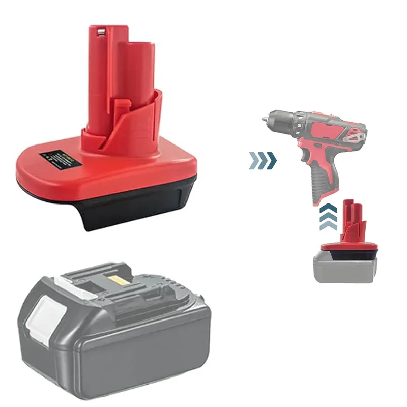 

Adapter Converter Use For Makita 18V Li-Ion Battery Converter on for Milwaukee 12V Machine Replace 2470-21 2471 2471-20 2471-21