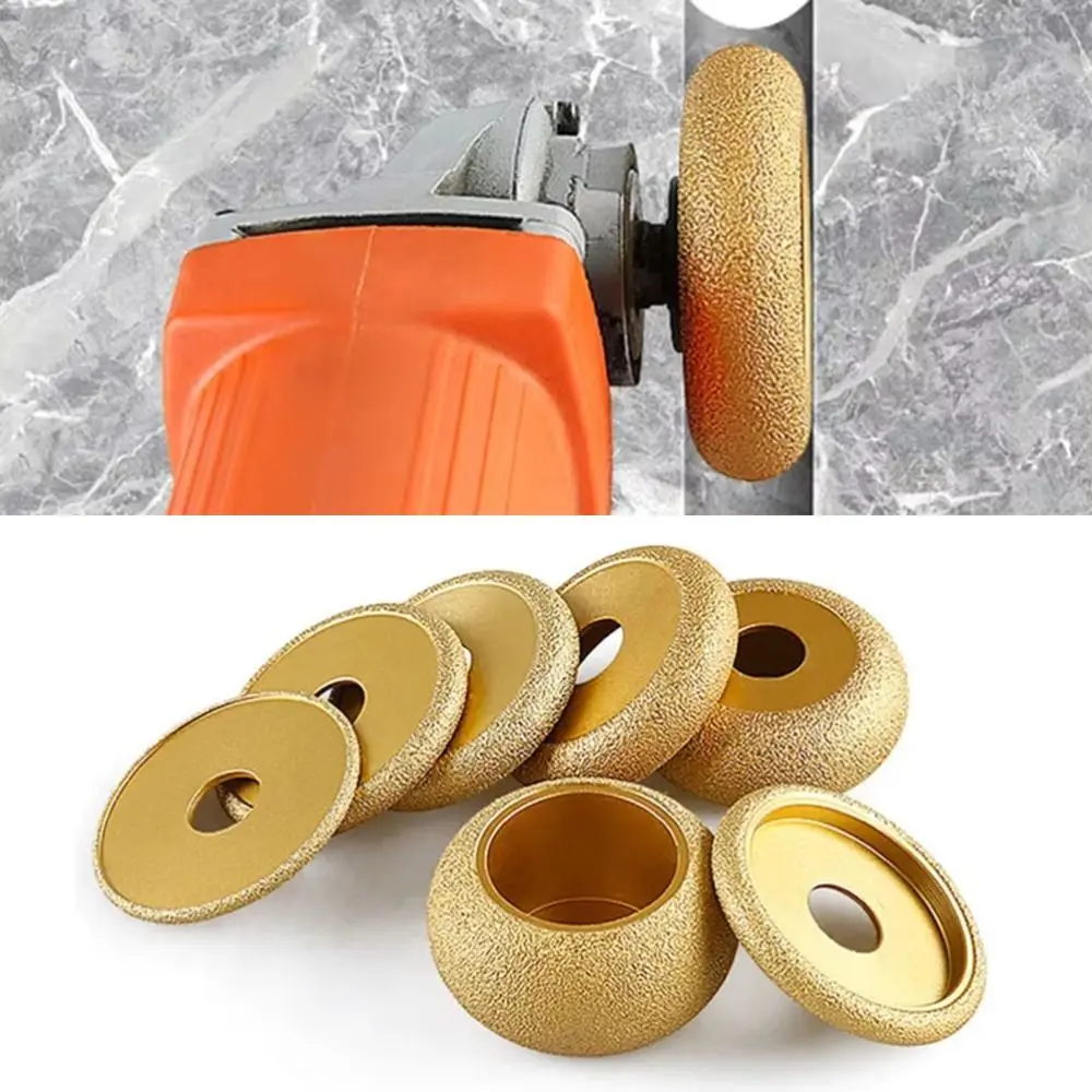 75mm Stone Edging Wheel Chamfering Tool Brazed Diamond Angle Grinder Grinding Head Wear-resistant Roman Slotted Grinding Wheel