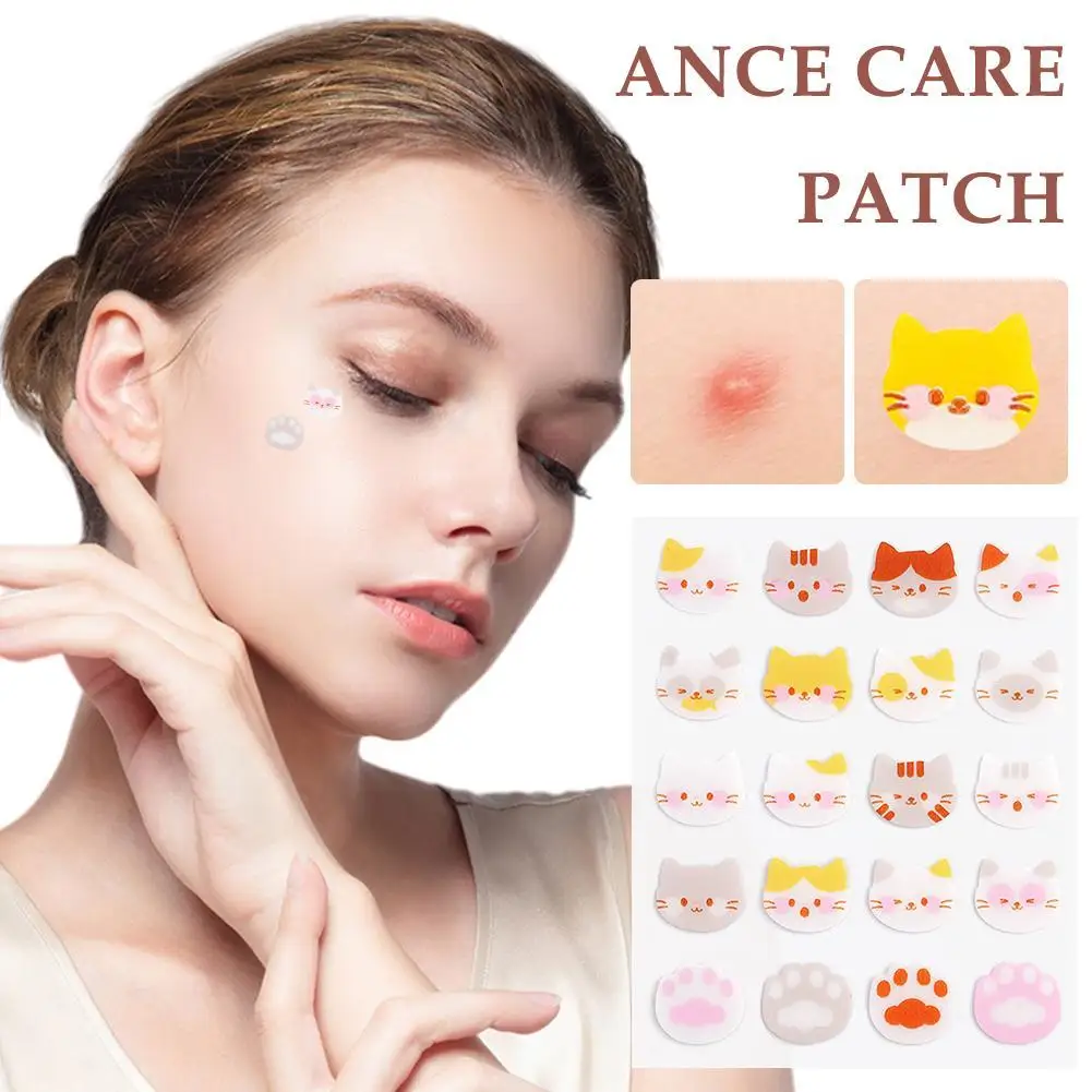 20 Stück Cartoon Katze Akne Patch Hydro kolloid Akne Patch Akne Patch Patches Flecken Markierungen Concealer Reparatur Aufkleber wasserdicht