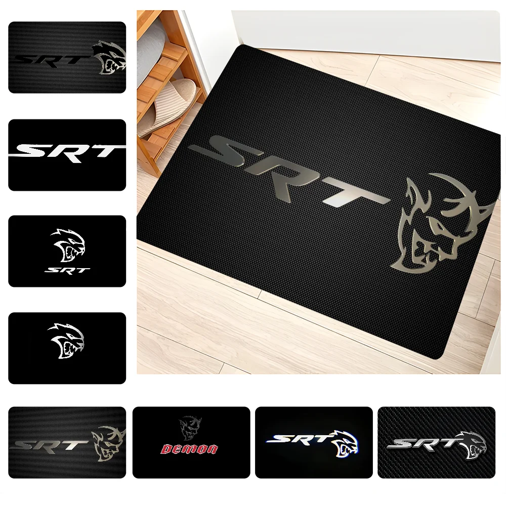 SRT Hellcat Demon Dodge Challenger Car Racing Room Mats Retro Multiple Choice Living Room Kitchen Rug Non-Slip Welcome Rug