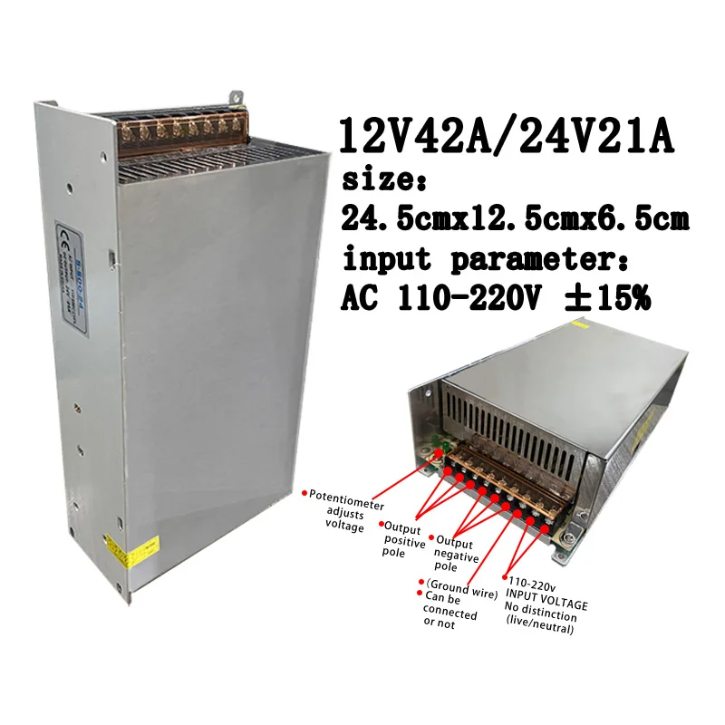 

Switching Power Supply DC 12V 24V 500W Transformer AC 110 220V Adapter SMPS For LED Strips CCTV