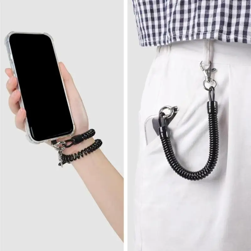 

Anti Lost Phone Lanyard Tether для большинства мобильных телефонов выдвижной эластичный ремешок с патчами и карабинером для K1KF