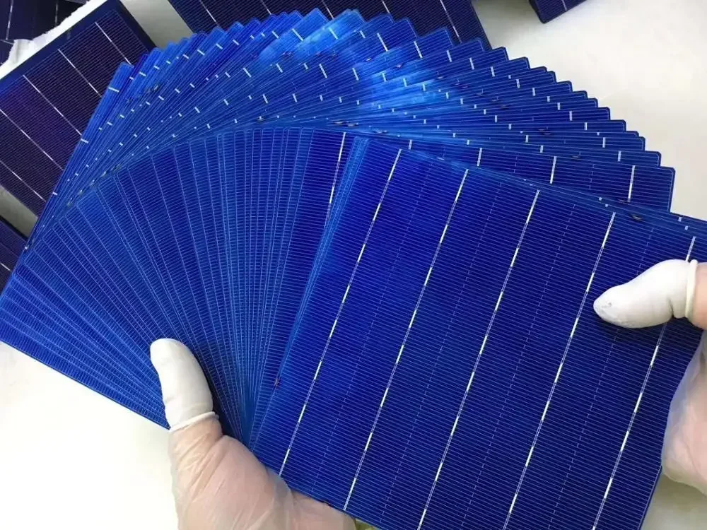 100Pcs 4.5W 18.6% 5BB Efficiency Polycrystalline Silicon Solar Cell 156MMx156MM For Sale With solar tab wire