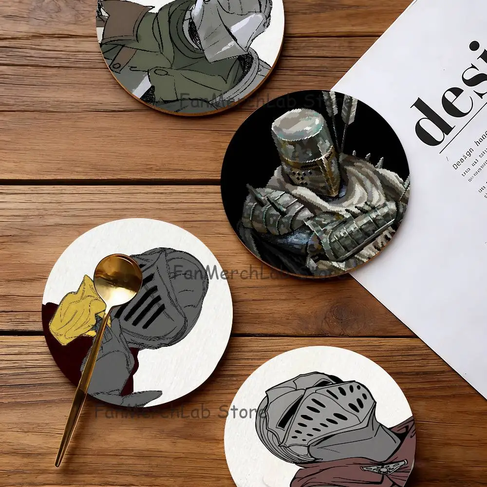 

Dark B-Berenike Knight Wood Coaster Set - Heat Resistant For Tea & Coffee, Home Cafe Decor Holiday Gift