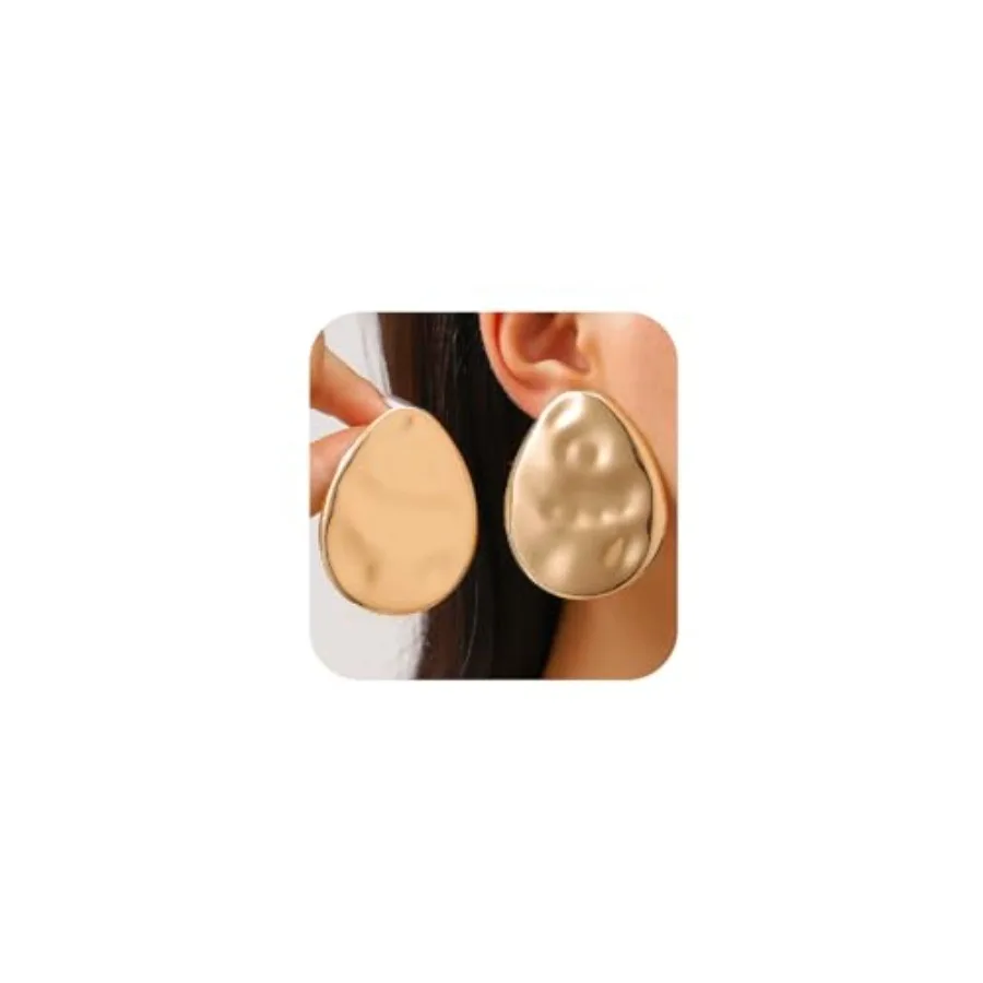 

Chunky Big Tear Water Drop Stud Earrings for Women Non Tarnish, Minimalist Large Teardrop Earring Statement Party Prom Jewelry