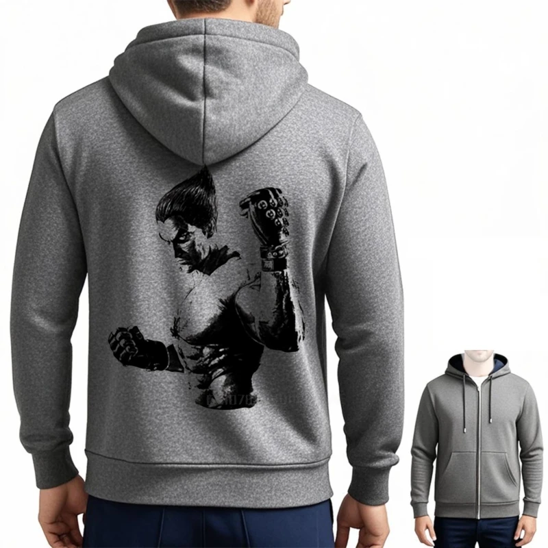 تيكين كازويا ميشيما مطبوعة للرجال ملابس يومية بقلنسوة ملابس قطنية رائعة للأولاد بلوفرات بلوفر #2