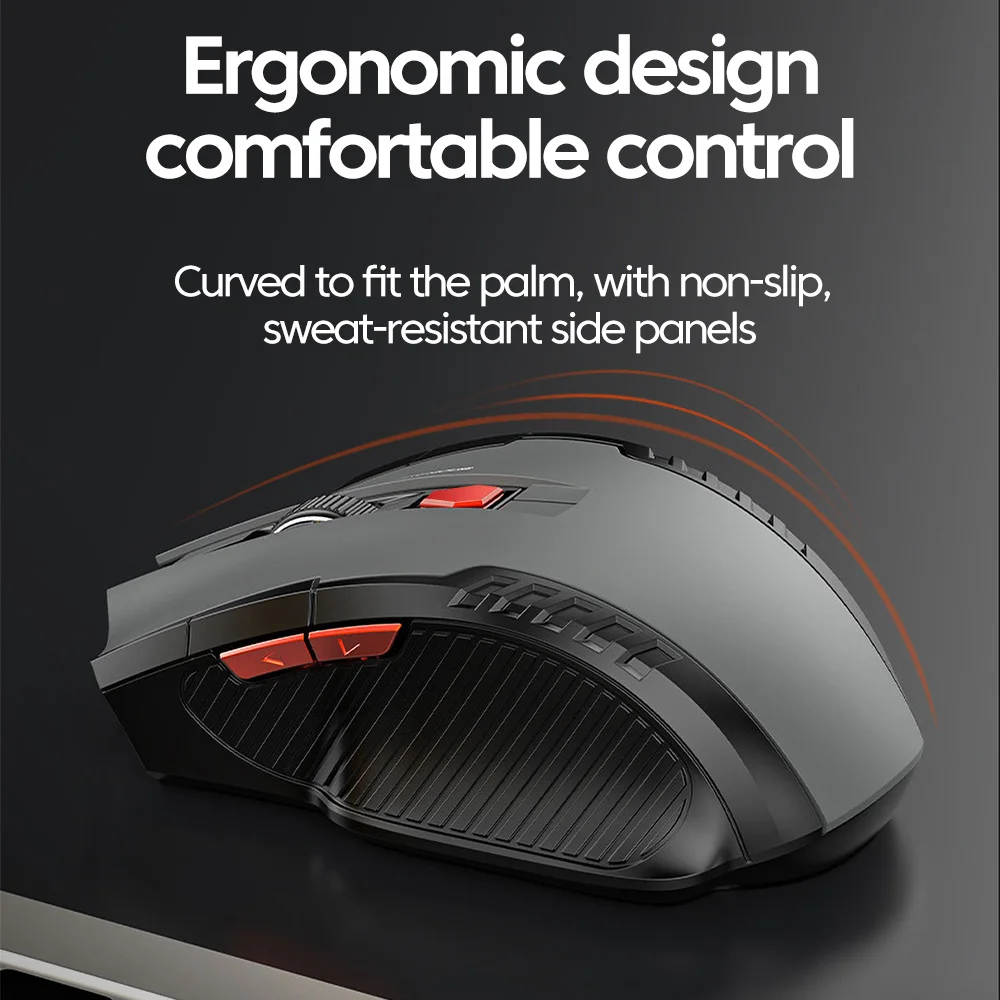 Dual Mode 2.4G Bluetooth Wireless Gaming Mouse Rechargeable Type‑C Silent Ergonomic 3 DPI Adjustable Gaming Mice For PC Laptop