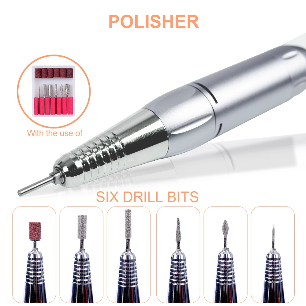 Professionele Nagel Boormachine Elektrische Manicure Voor Polijsten Cuticula Dead Skin Verwijderen Polijstmachine Nail Apparatuur Gereedschappen