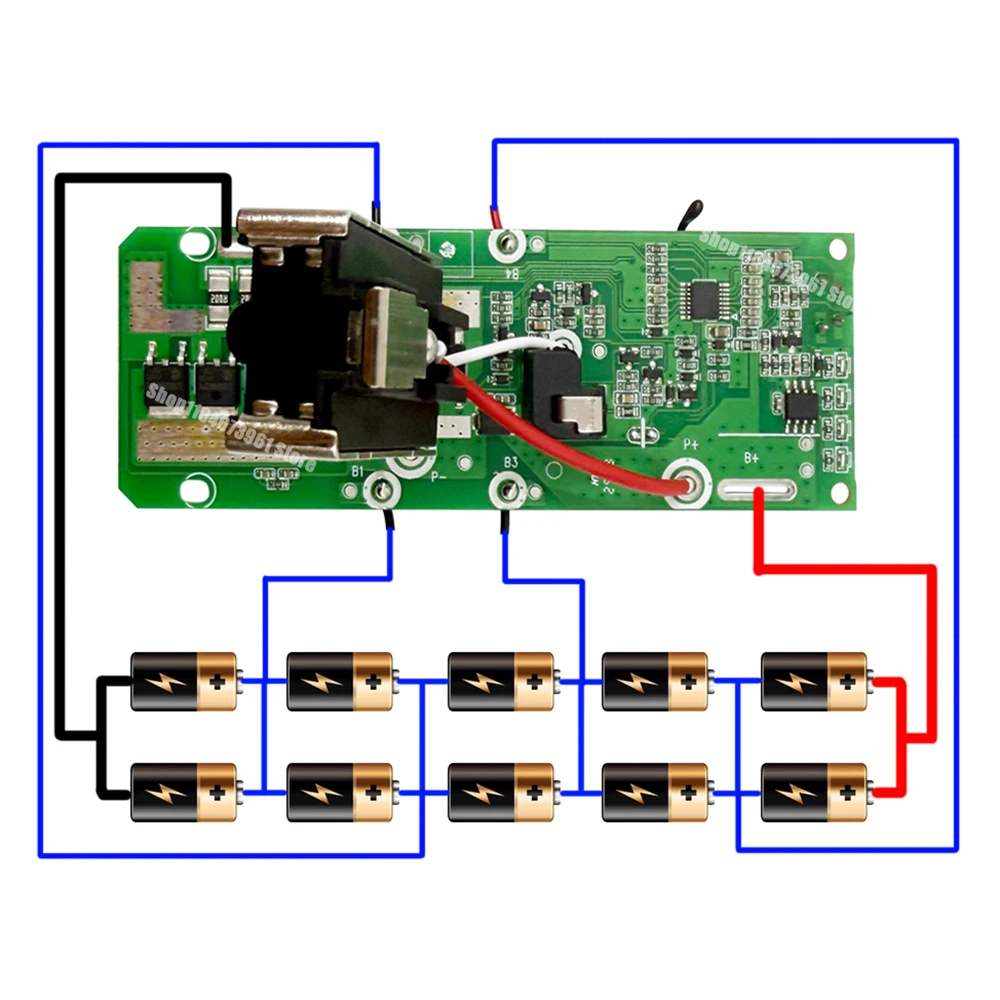 15-Kern PCB-Ladeplatine Für RYOBI 18V Akkus – Ersatz Für P108, P102, P103 U.v.m., Blau, Nur Für Erfahrene Bastler