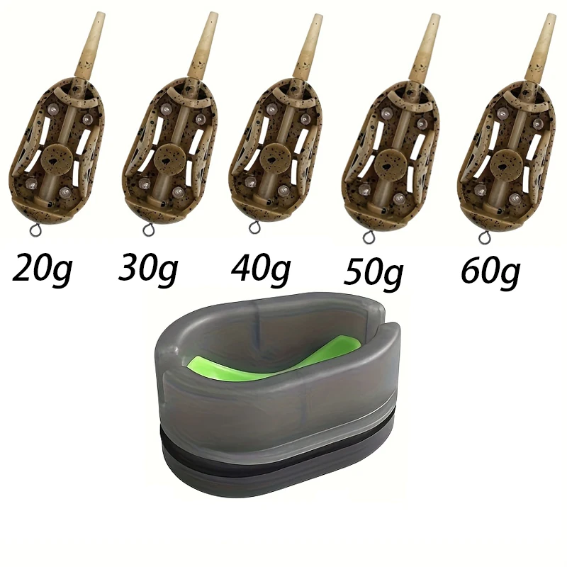 New Fishing Bait Cage, 20G/30G/40G/50G/60G Fishing Bait Cage, Equipped with Lead Sinker and Bait Device, Sturdy and Durable. Easy to Store Bait and Quick to Assemble, Bait Organizer, High-Quality Fishing Accessories.