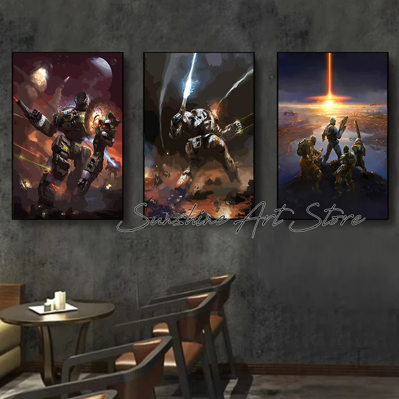 Titanfall Video Game Screen Art Titans Mecha Robot MetalWars Fantasy Artwork Gaming Poster Canvas Painting Wall Pictures Decor