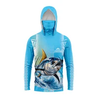 Ropa de pesca para hombre, camiseta de pesca con capucha, camiseta de pesca de manga larga, protección uv