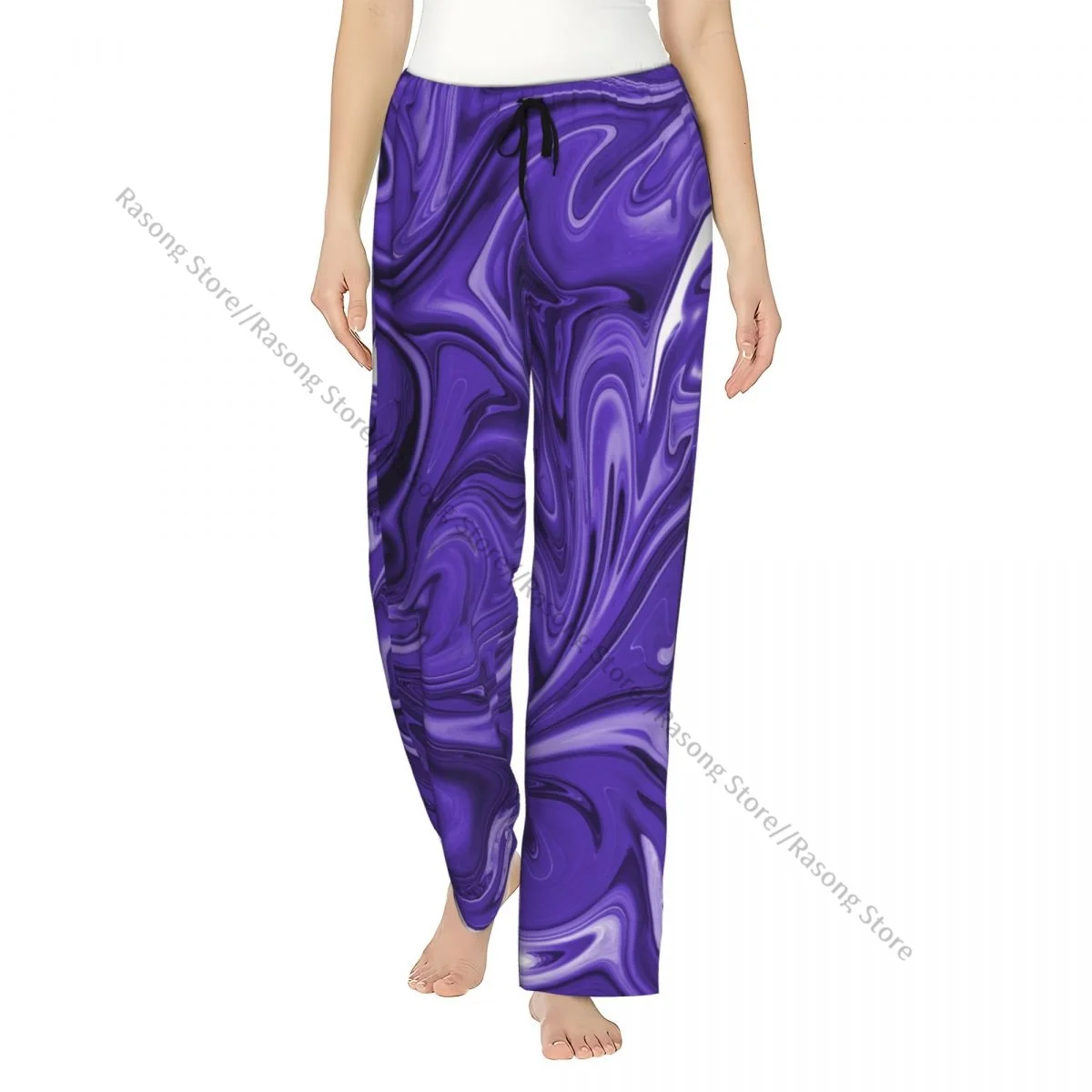 

Cozy Flannel Pajama Pants for Women Purple Space Sleep Bottoms Home Loungewear