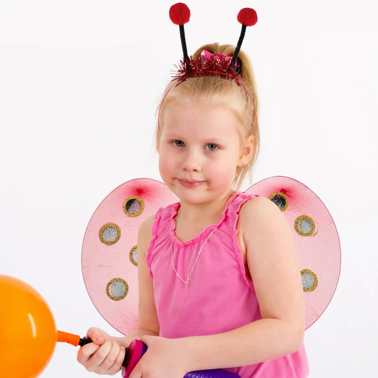 1 set di accessori per costumi pieghevoli con ali di coccinella, oggetti di scena cosplay leggeri per giochi di ruolo da fata di Halloween, vestire insetti
