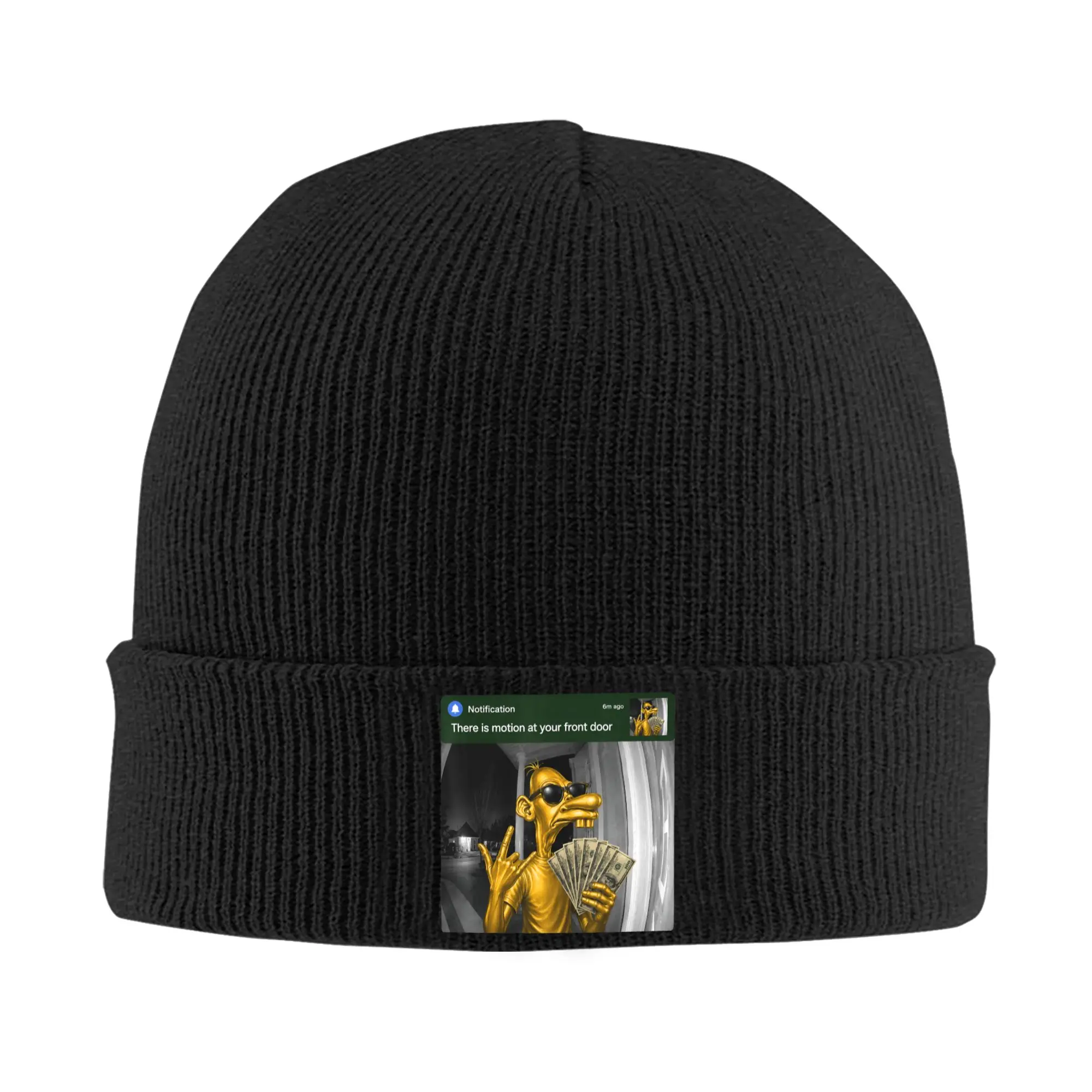 Neegy-Meme Motion At Your Front Door Knitted Hat Beanie Winter Hats Warm Acrylic Street Funny Meme Caps for Men Women  Gifts