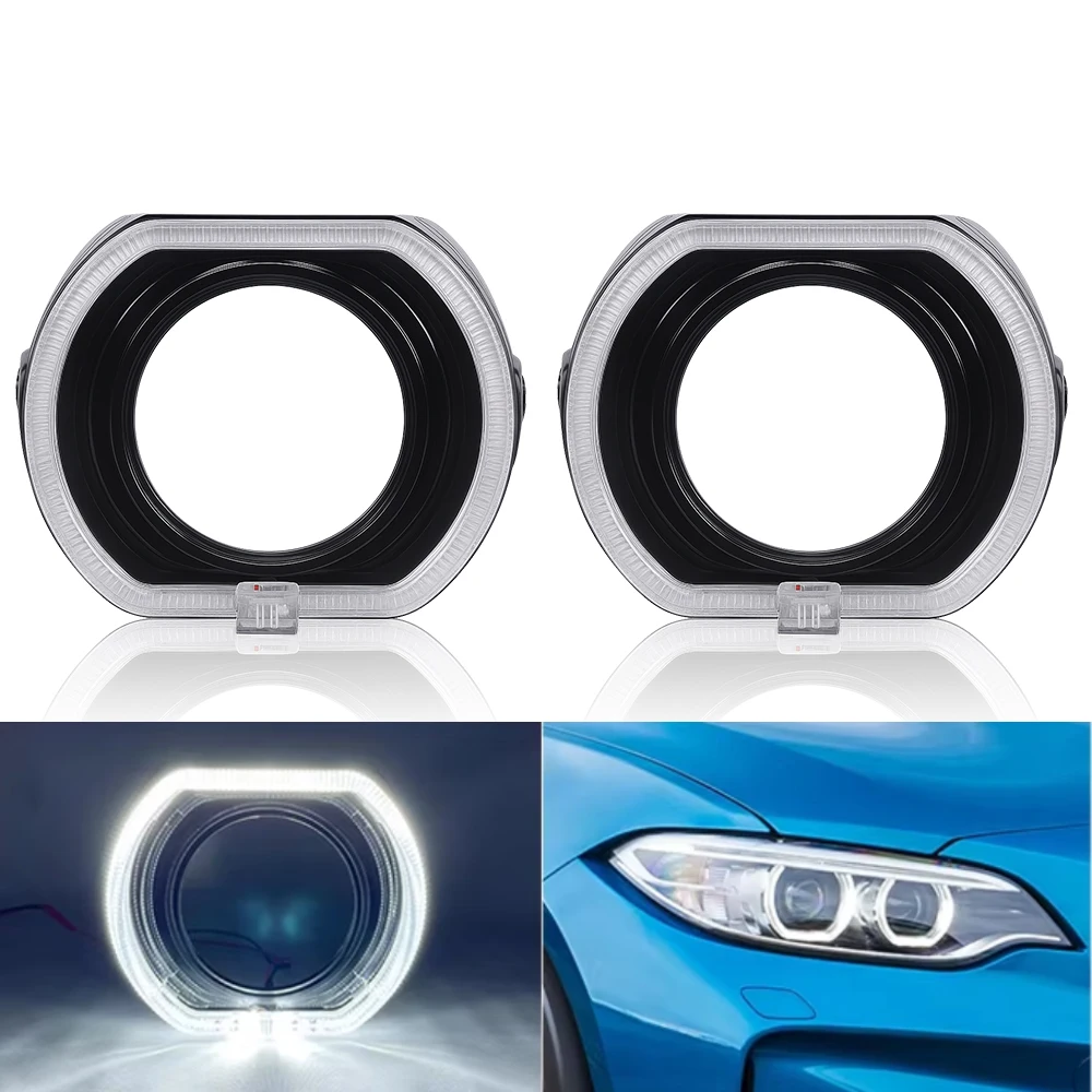 2,5 ''3" coche Led Ojos de Ángel faro LED Halo anillo de luz DRL faro de coche cubierta decorativa para 2,5 pulgadas 3,0 pulgadas faro