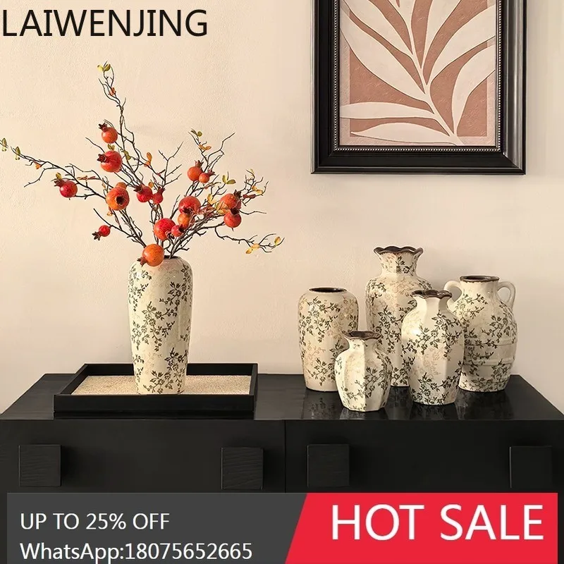 MJY New Chinese Style Floral Ceramic Vase Living Room Decoration Ornament