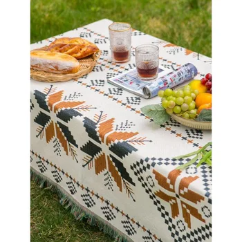 Style Ethnic Bohemian Outdoor Tablecloth Multifunctional Coffee Table Picnic Mat Small Red Book Tent Camping