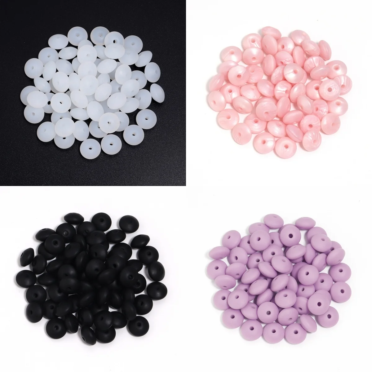 50 Uds cuentas de lentejas de silicona Ábaco de 12mm cuentas espaciadoras sueltas DIY collar pulsera llavero accesorios para la fabricación de joyas