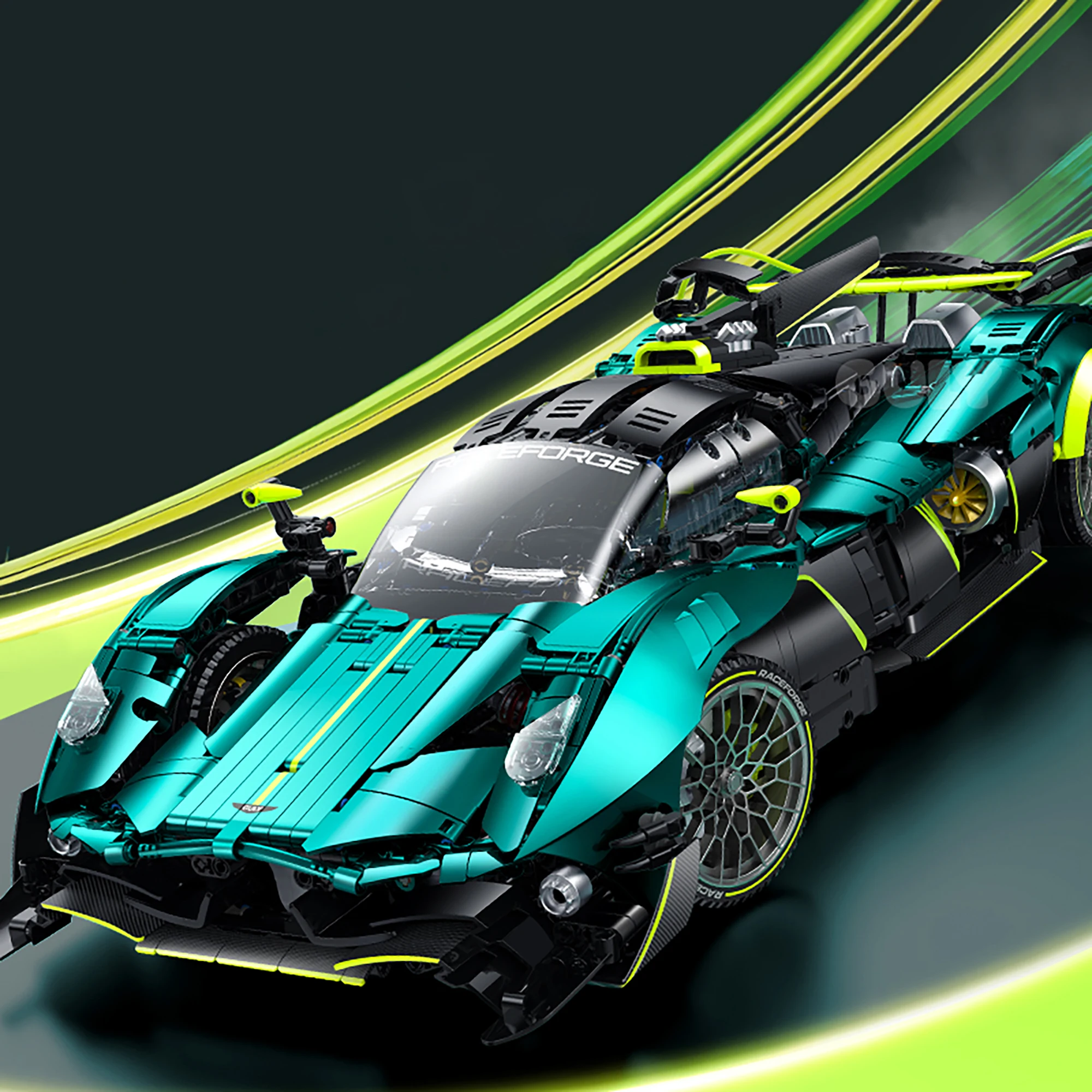 3328 Teile 1:8 Technischer Valkyrie Supersportwagen Baukasten GULY 10658 RC Sportrennwagen Modell Bausteine Ideen-Spielzeug für Erwachsene Geschenke